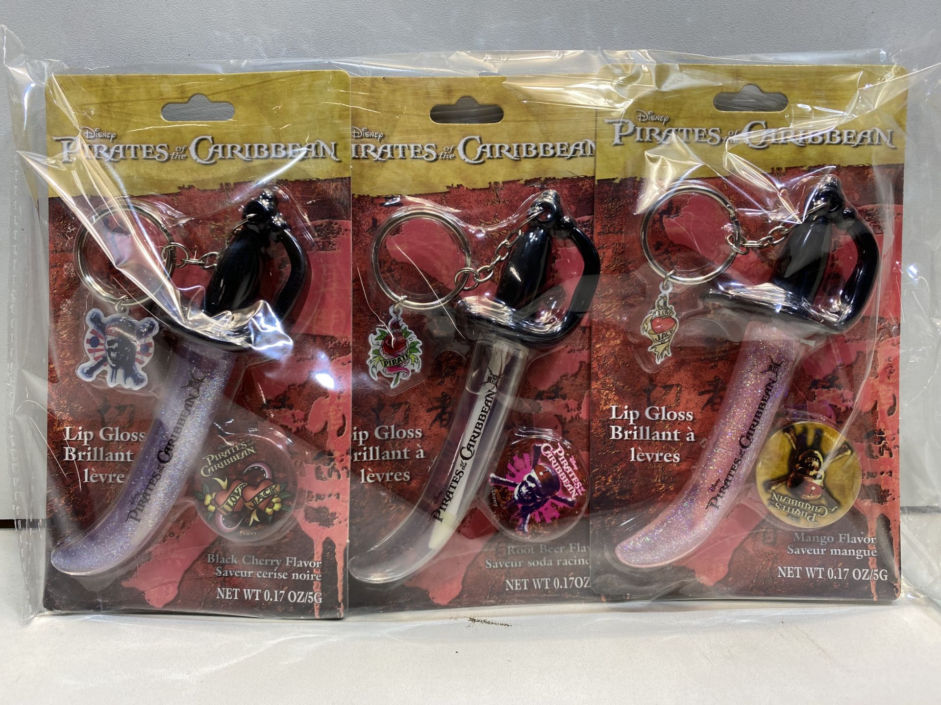 12 x Disney Pirates Of The Caribbean Lip Gloss Sword Key Chains | 719565245213 - Image 3 of 7