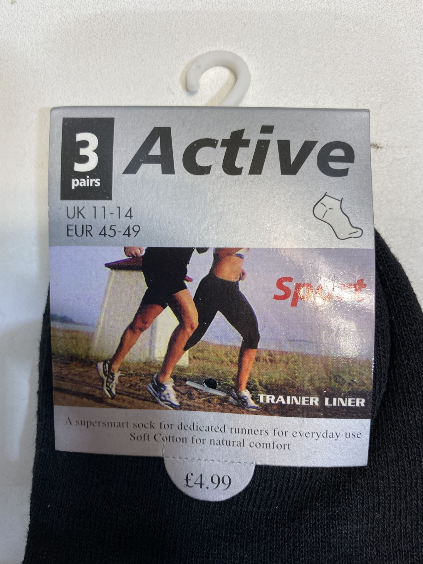 4 x Active Black Sport Socks - Set Of 3 | 3485123589668 - Image 4 of 4