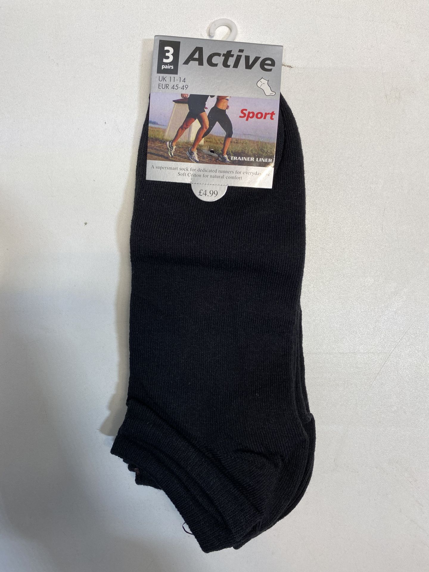 4 x Active Black Sport Socks - Set Of 3 | 3485123589668 - Image 3 of 4