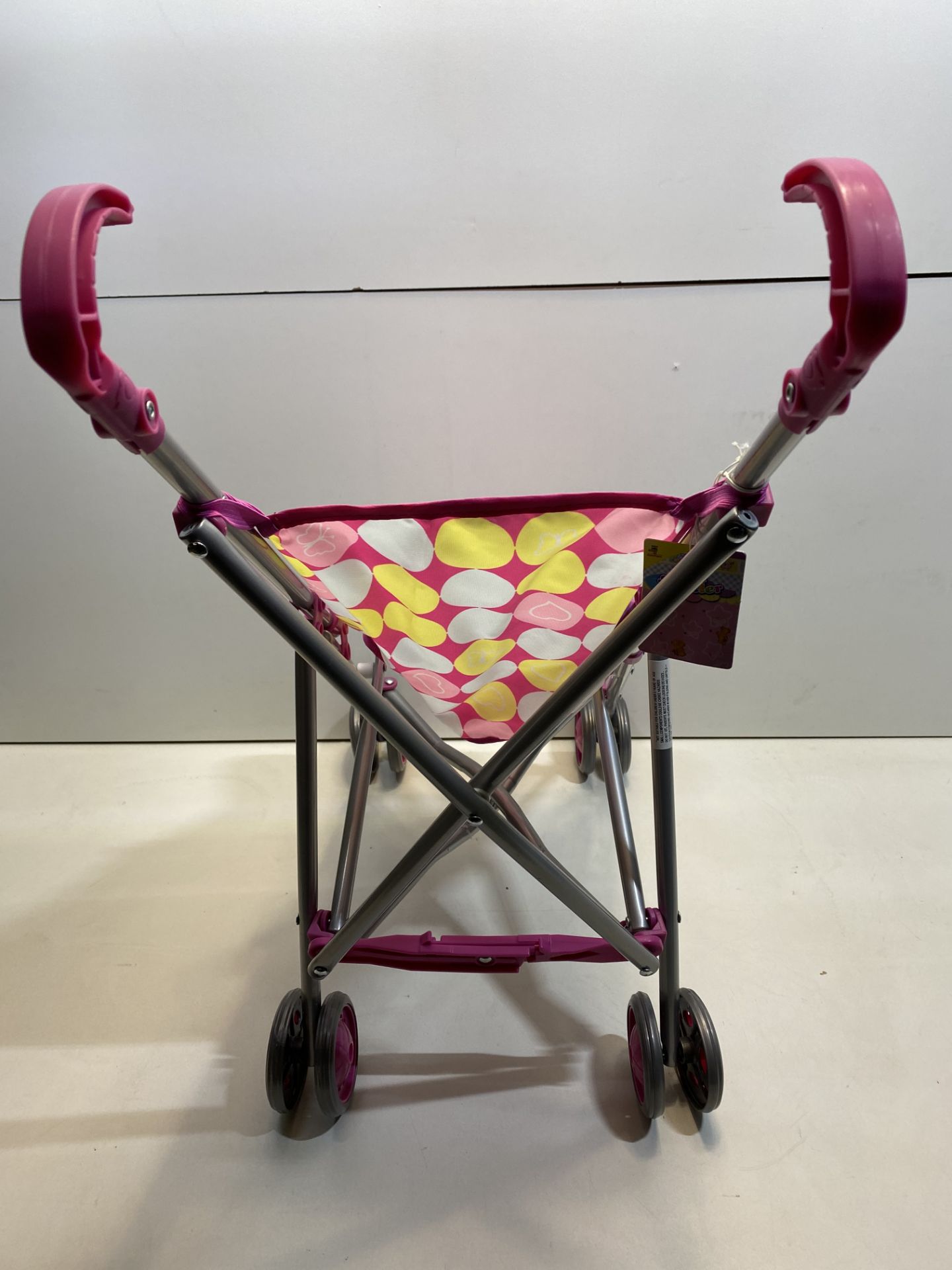 1 x Kids Foldable Pink Doll Stroller | 8711866273577 - Image 3 of 4