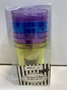 10 x PartyLand Plastic & Chic Fancy Collection Coloured Cups | 8010052607067