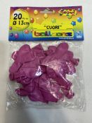 6 x Packets Of Pink Heart Rubber Balloons (20 per Pack) | 8010052557942