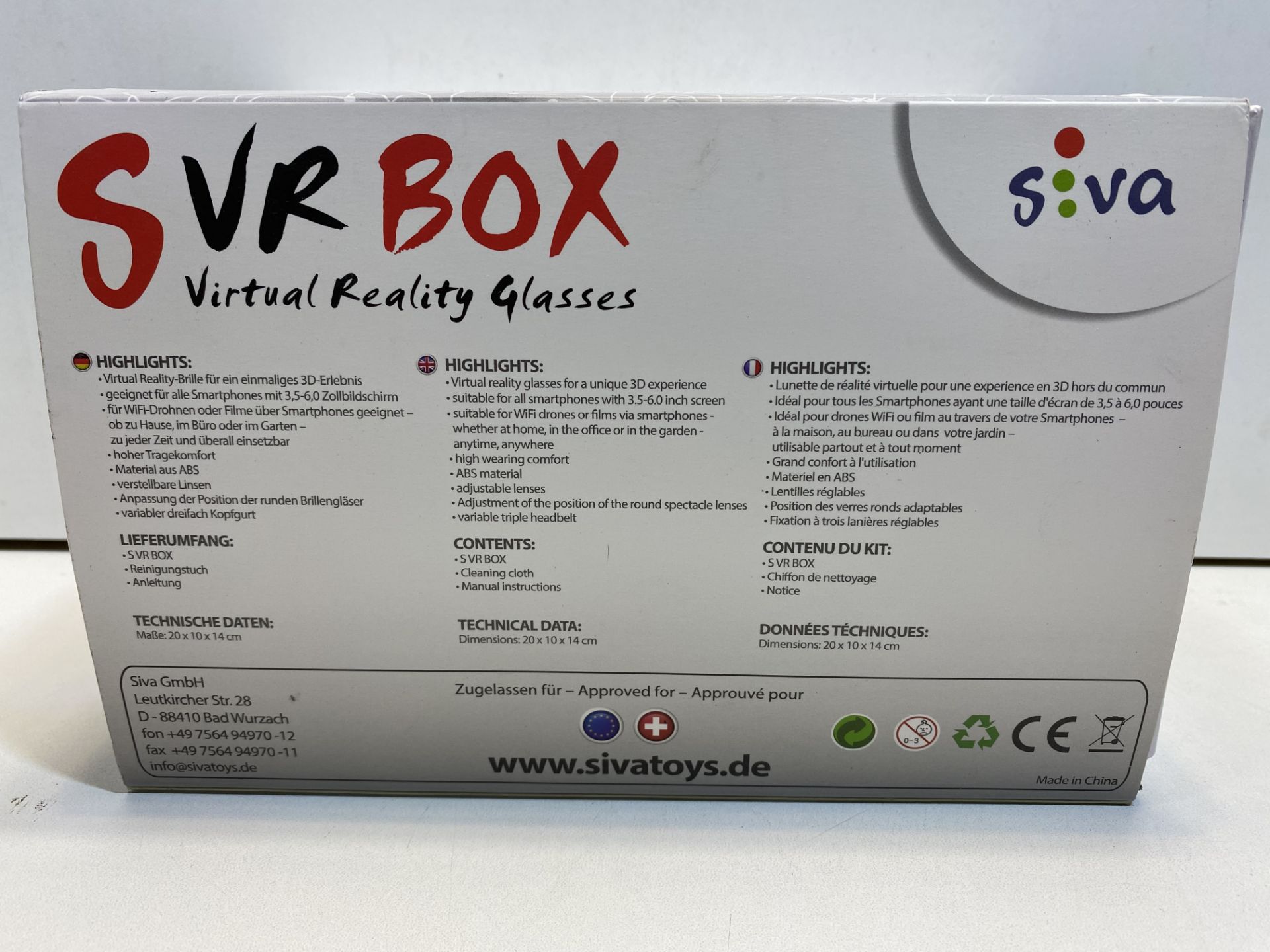 3 x Siva S VR Box - Virtual Reality Glasses | 4260371080520 - Image 3 of 4