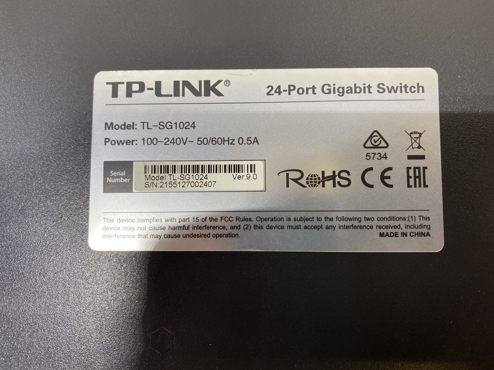 TP-Link TL-SG1024 24 Port Gigabit Ethernet Switch - Image 6 of 6