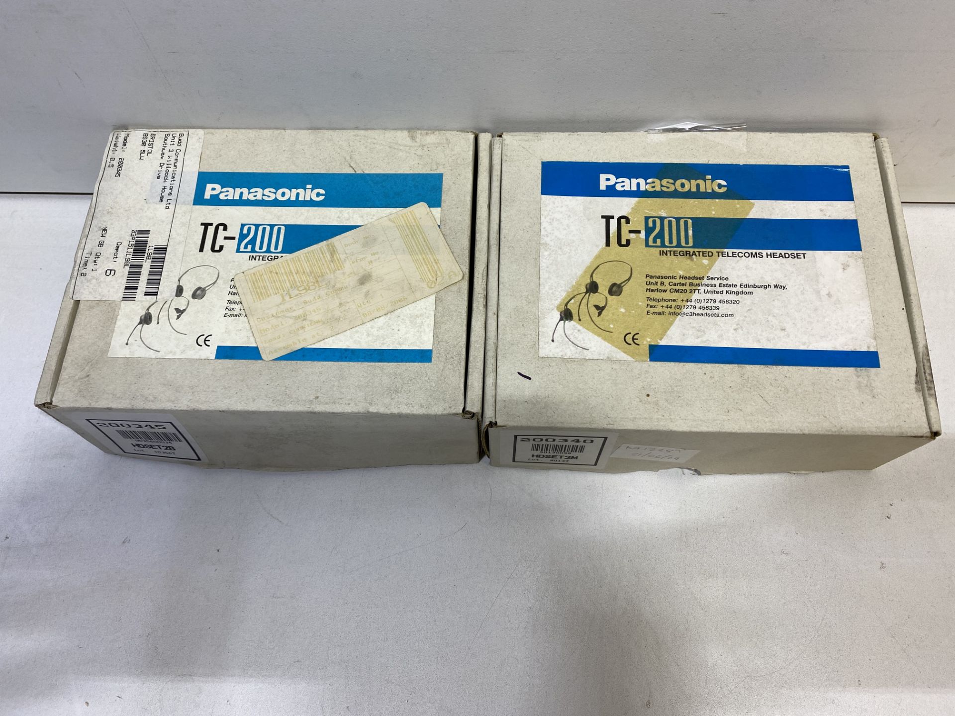 2 x Panasonic TC-200 Telcom Headsets