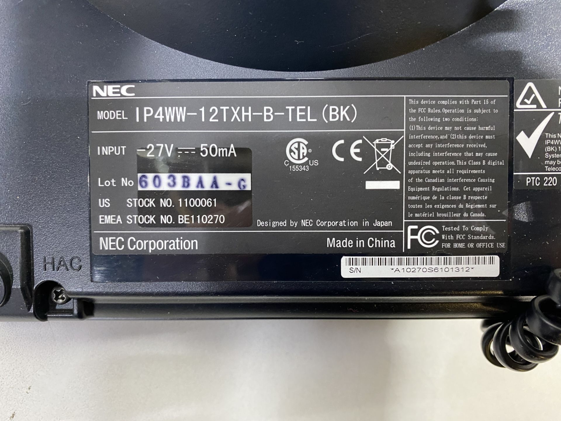 16 x NEC IP4WW-12TXH-B-TEL (BK) Telephones - Image 4 of 4