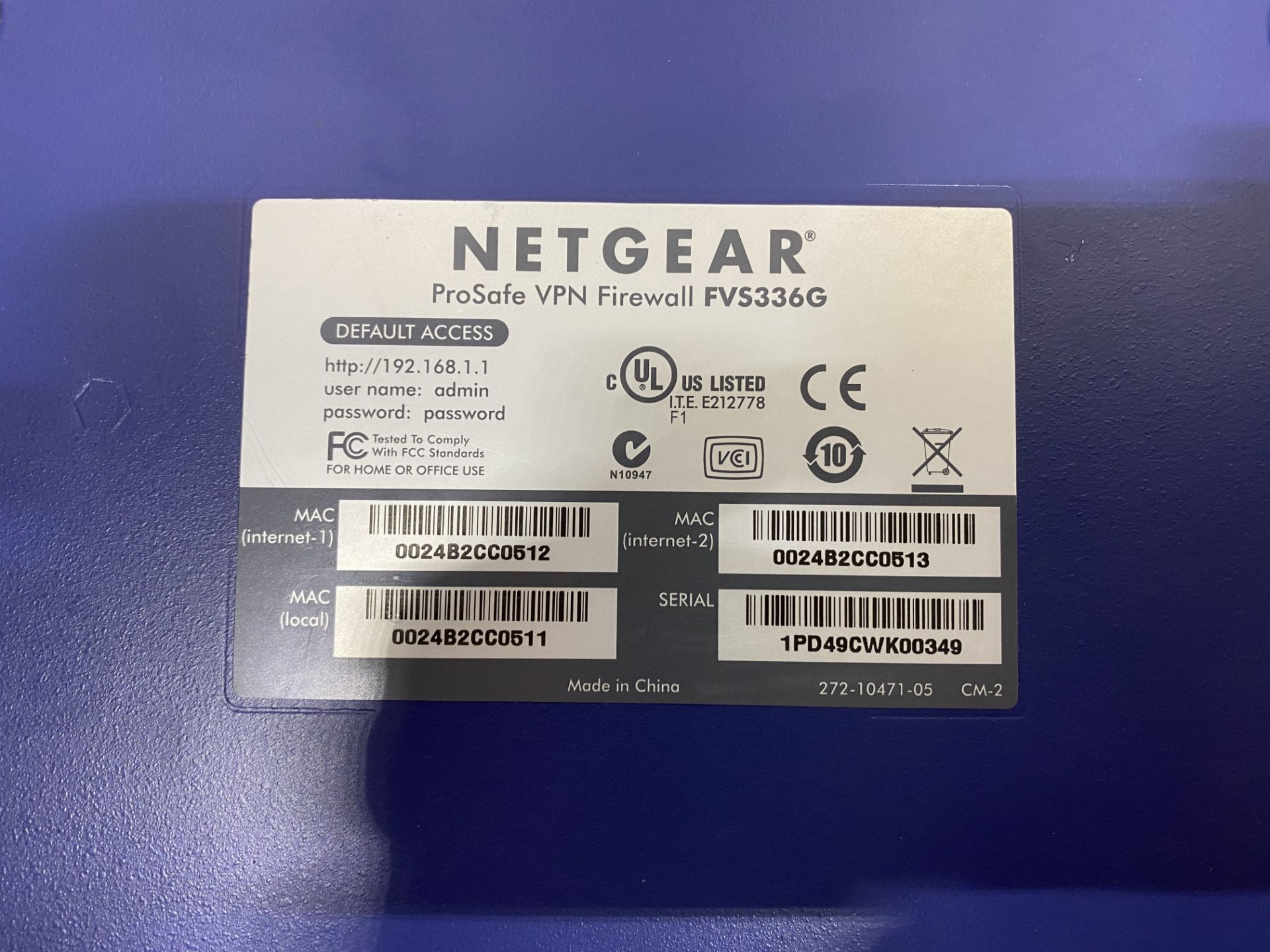 Netgear FVS336G Gigabit Firewall Router - Image 7 of 7