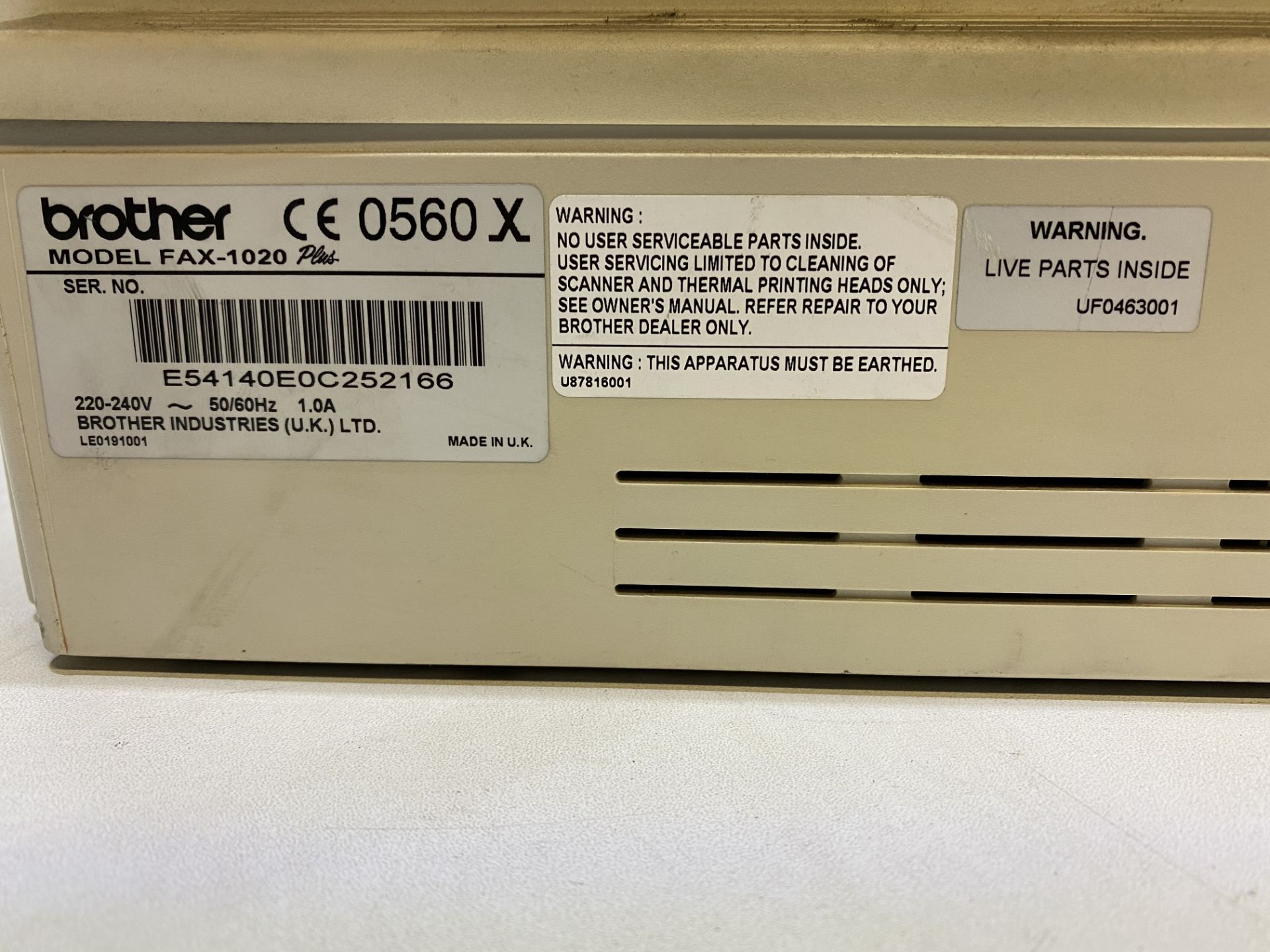 Brother FAX-1020 Plus Fax Machine - Image 7 of 7
