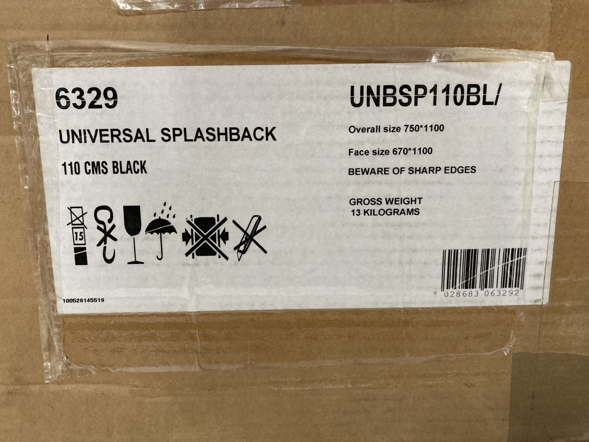 Unbranded Universal Splashback | 100cm Black - Image 2 of 2