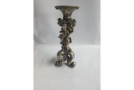 Fancy Pewter Candlestick