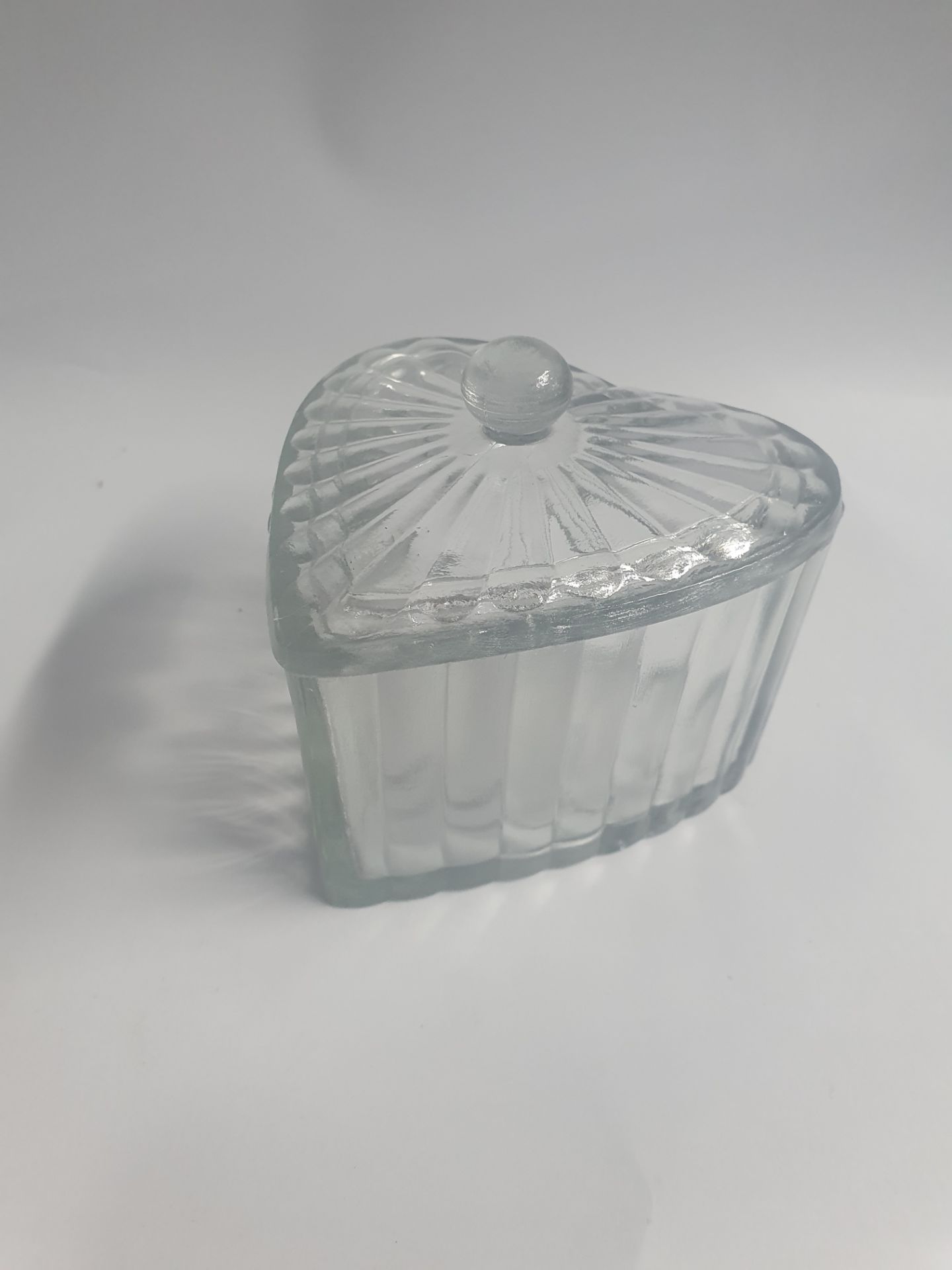 Heart Shaped Glass Trinket Box