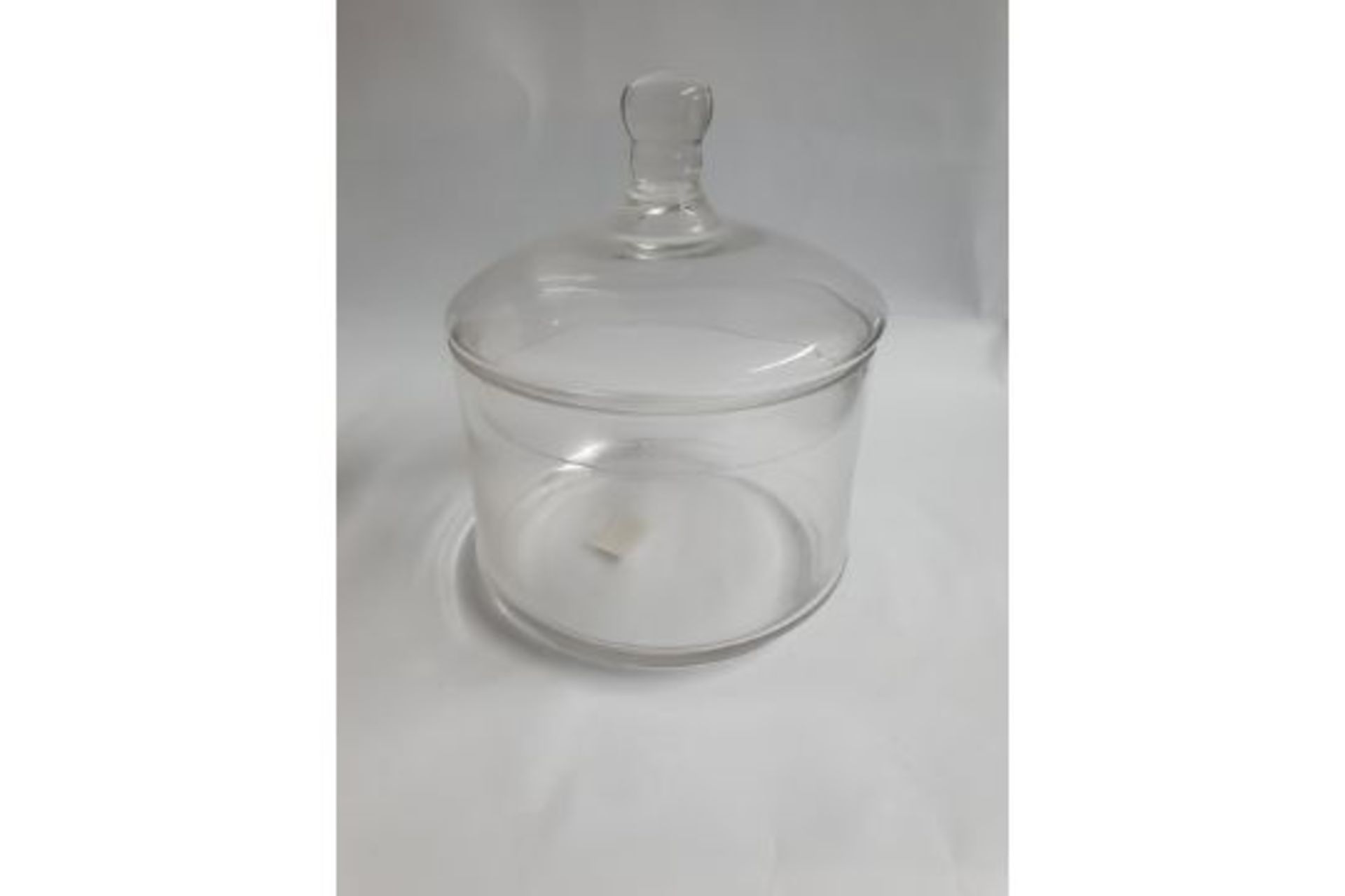 2 x Clear Glass Cookie/Storage Jars w/Lid