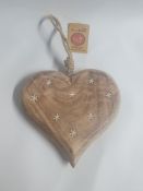 6 x Verona Hanging Heart with Jute String