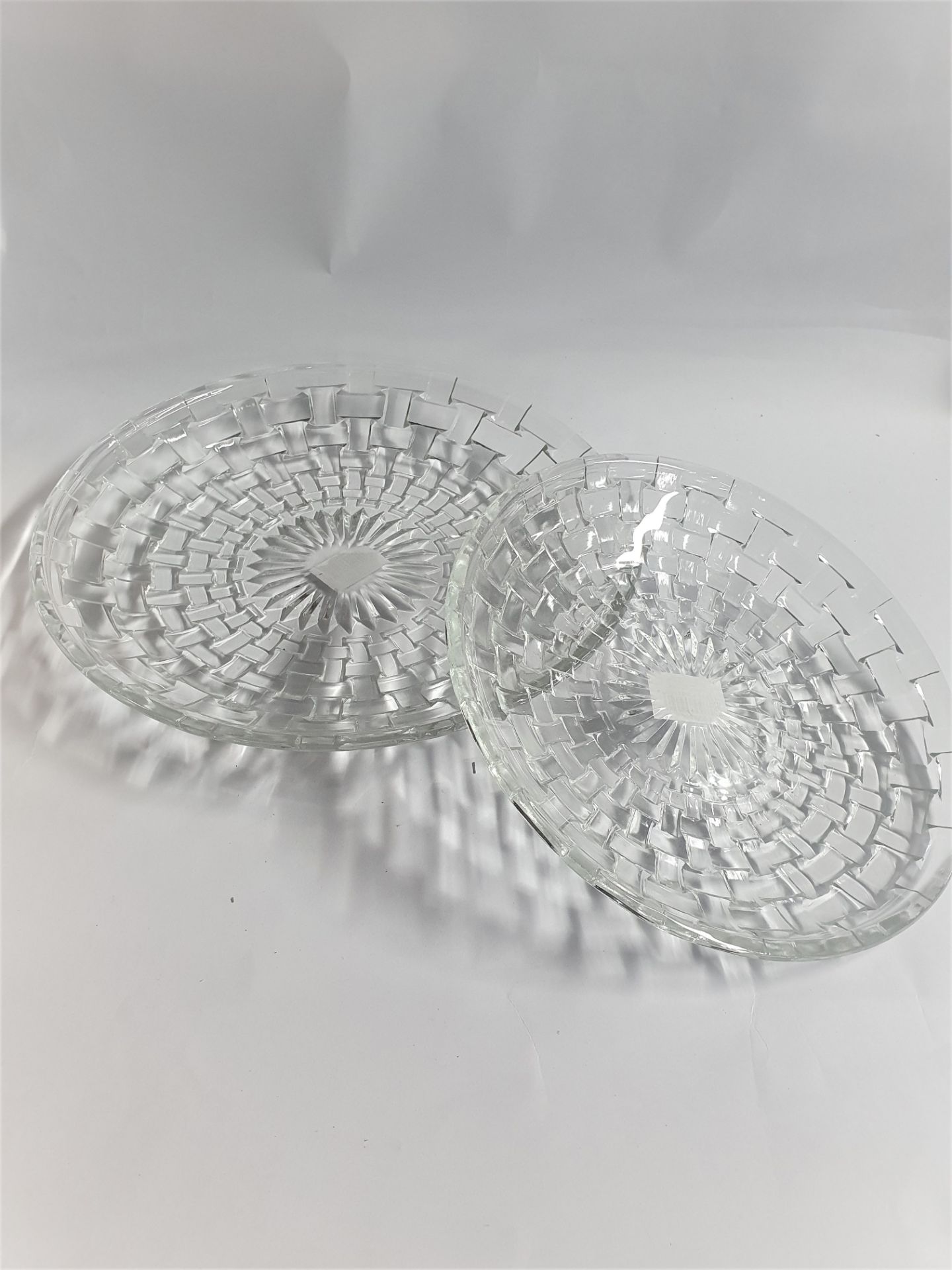 Pair of Clear Glass Serving Plates