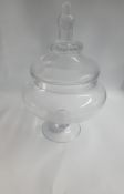 Large Clear Glass Squat Jar