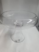 Large Clear Glass Pedestal Bowl