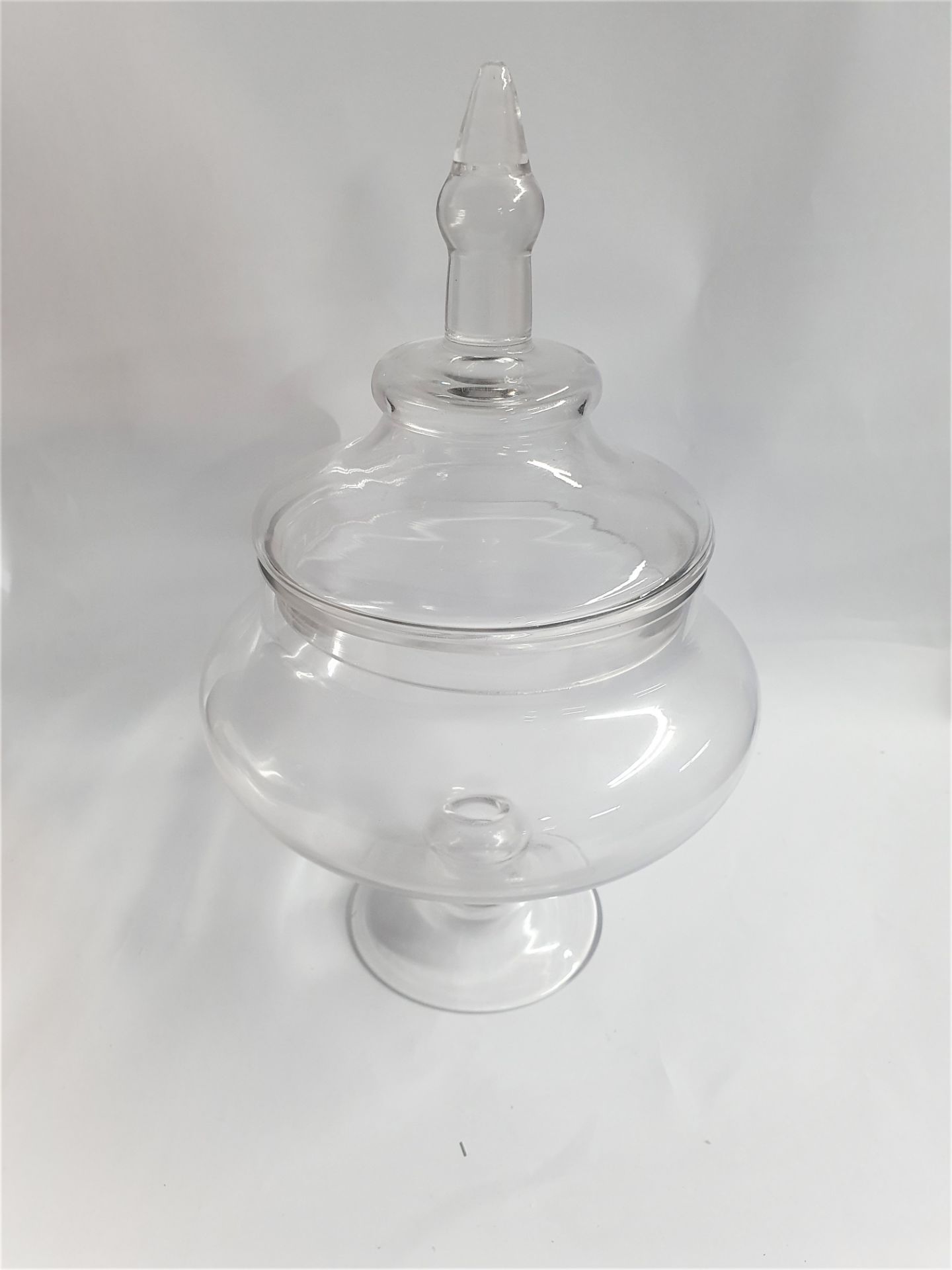 Large Clear Glass Squat Jar