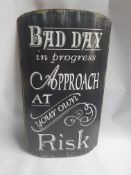 2 x Metal Wall Plaques | 'Bad day in progress…'