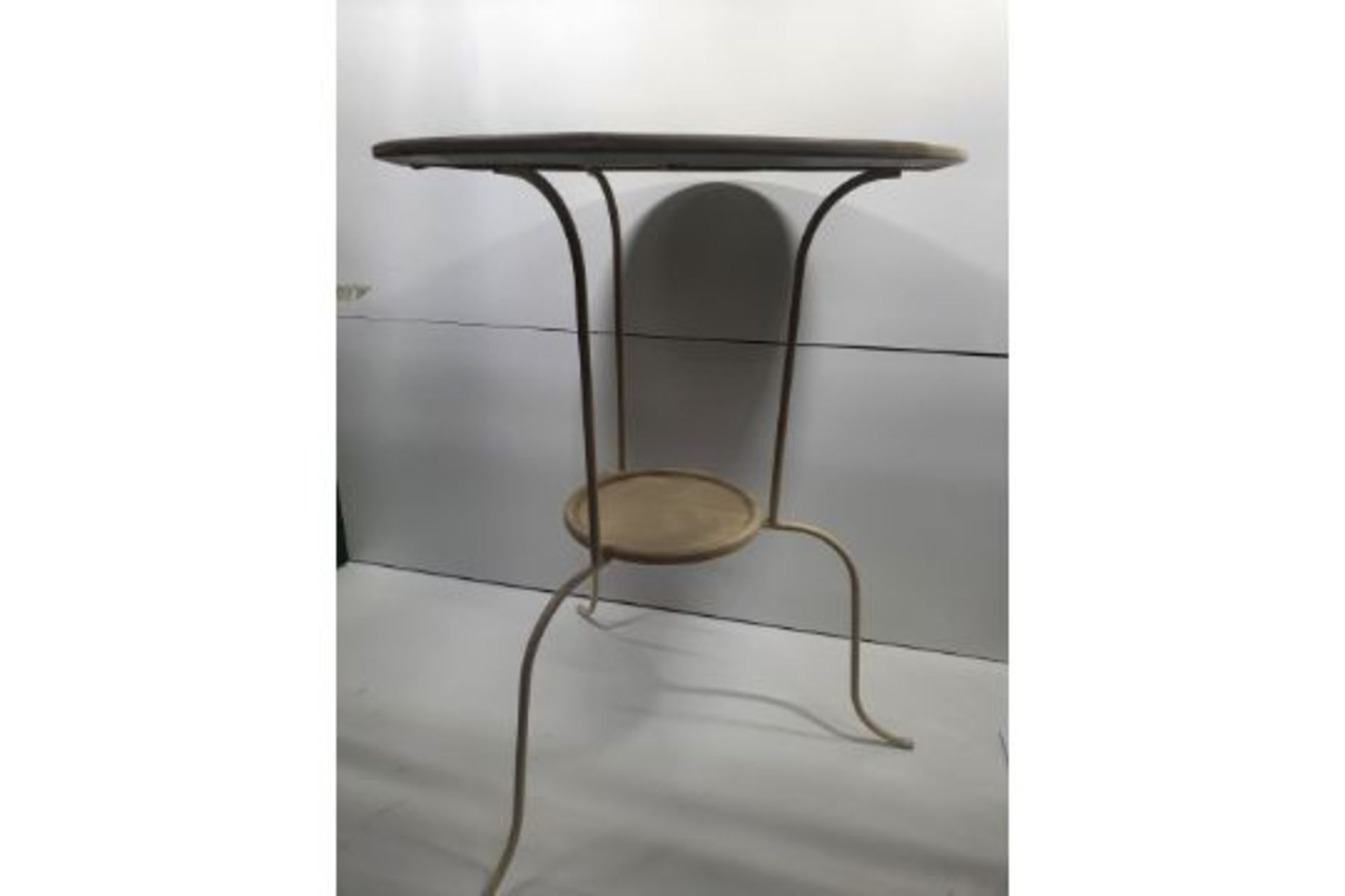 Metal Bistro Table with Undershelf - Image 2 of 2