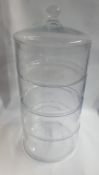 4 Section Wide Glass Stacking Jars