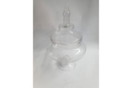 2 x Large Clear Glass Squat Jars | 33cm