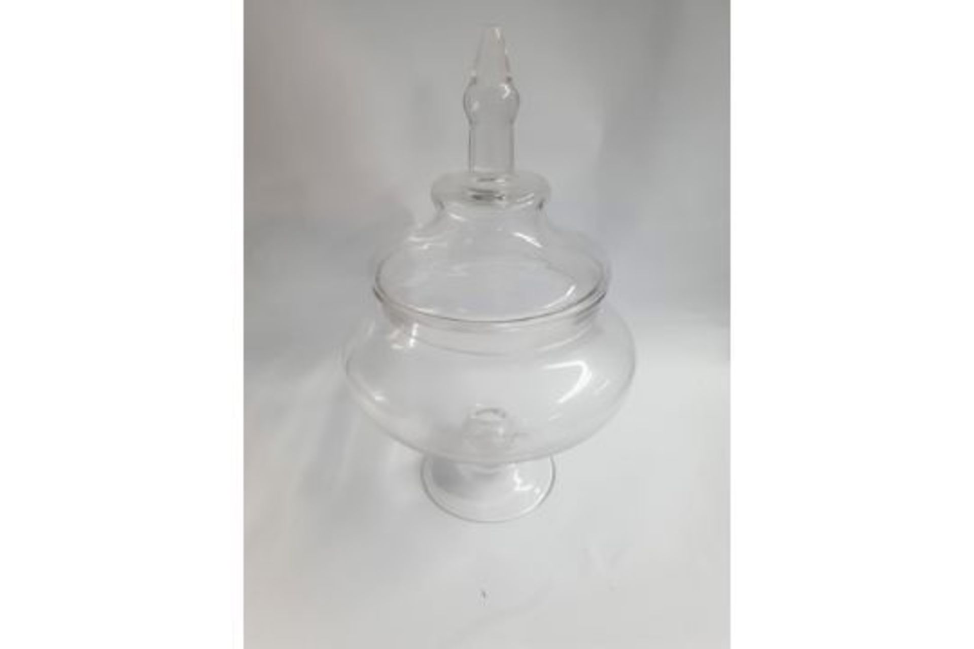 2 x Large Clear Glass Squat Jars | 33cm