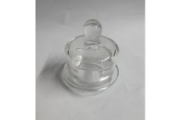 6 x Clear Glass Butter Dish