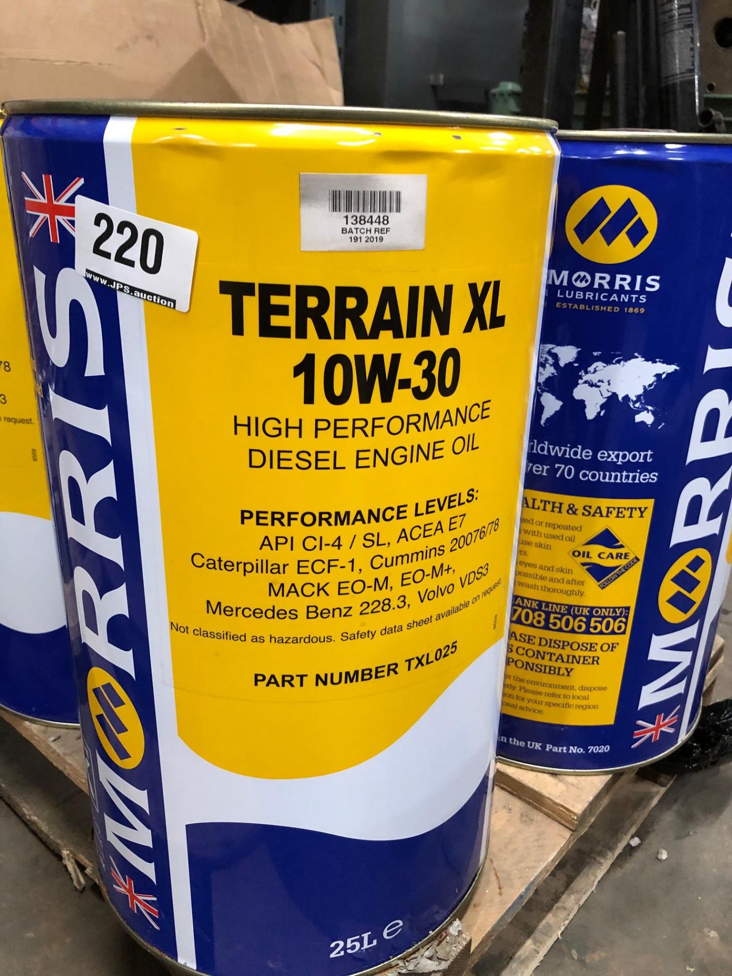 2 x 25L Drums of Morris TXL 025 Terrain XL 10W-30 High Performance Engine Oil - Image 2 of 4