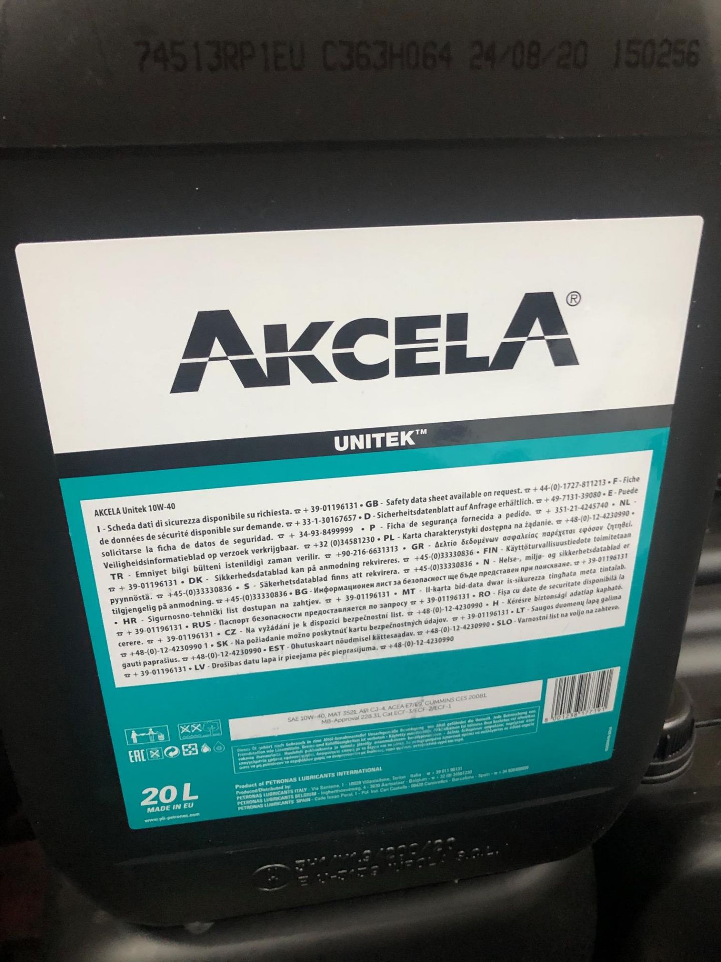 4 x 20L Drums of Akcela MAT 3521 Unitek SAE 10W-40 Engine Oil - Image 2 of 2