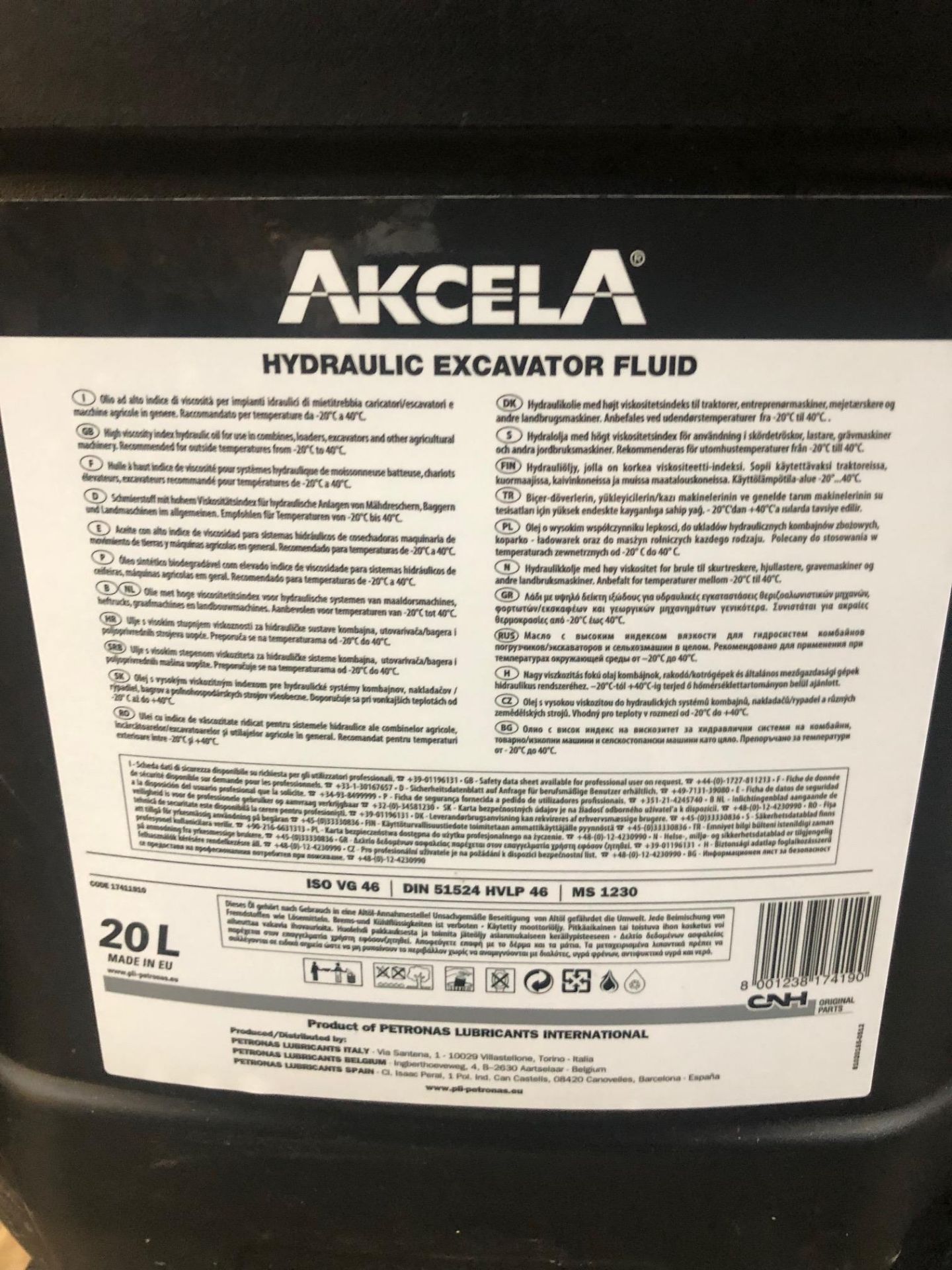 2 x 20L Drums of Akcela MS 1230 Hydraulic Excavator Fluid - Image 2 of 2