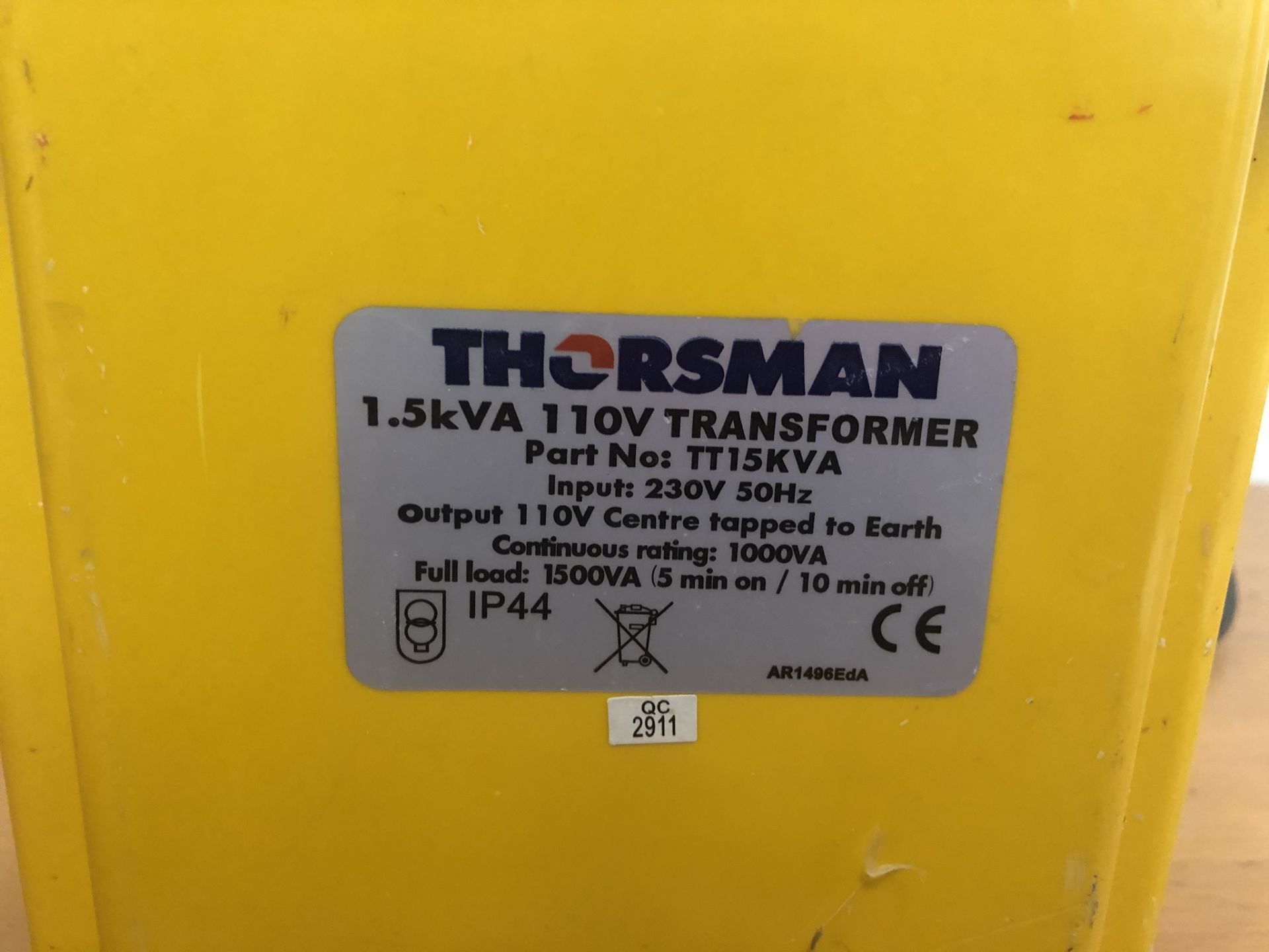 Thorsman TT15KVA 110v Site Transformer - Image 2 of 3