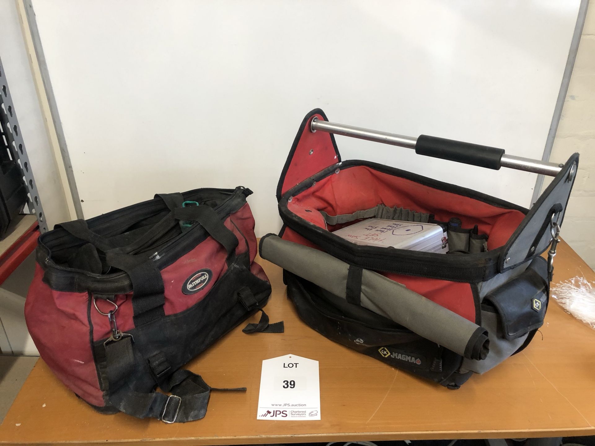 2 x Tool Carry Bags w/ Small Quantity of Hand Tools