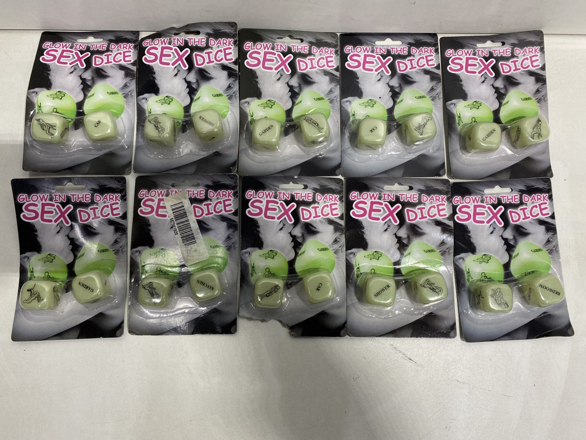 10 x Glow In The Dark Sex Dice