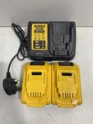 DeWalt DCB115 Battery Charger With 2 x DeWalt DCB184 18V Batteries