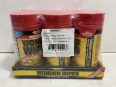 6 x Tubs Of 100 Everbuild Wonder Wipes For Heavy Duty Cleaning Of Tools & More