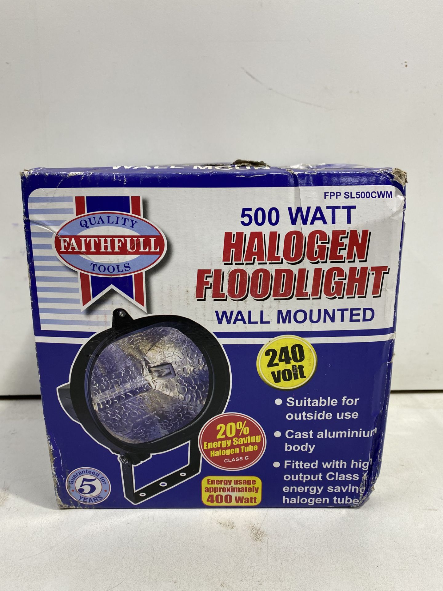 Faithfull Power Plus Wall Mounted Light 500 Watt 240 Volt - Light Site