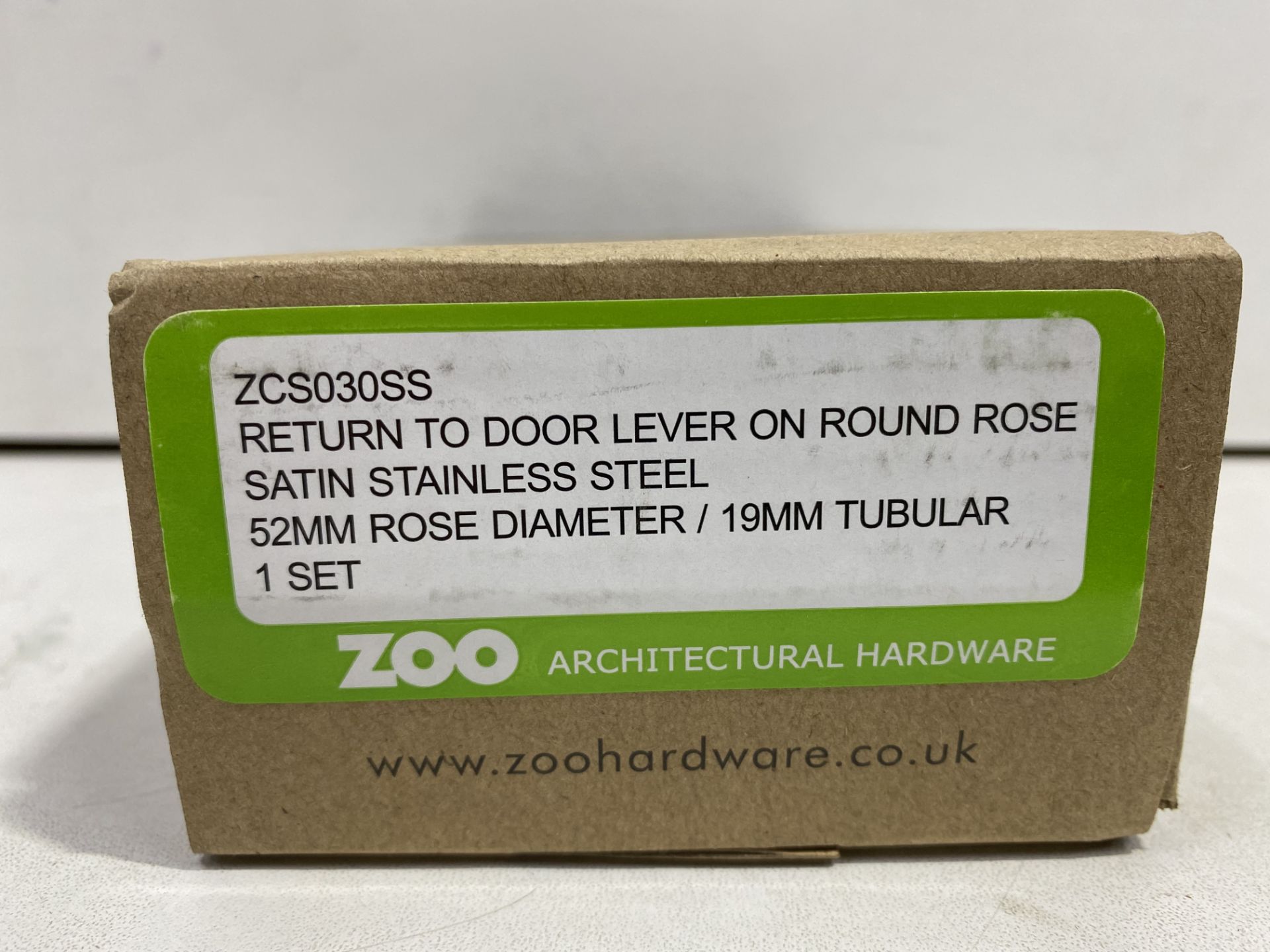 12 x Zoo Hardware ZCS030SS Return To Door Lever On Round Rose Set - Image 3 of 4