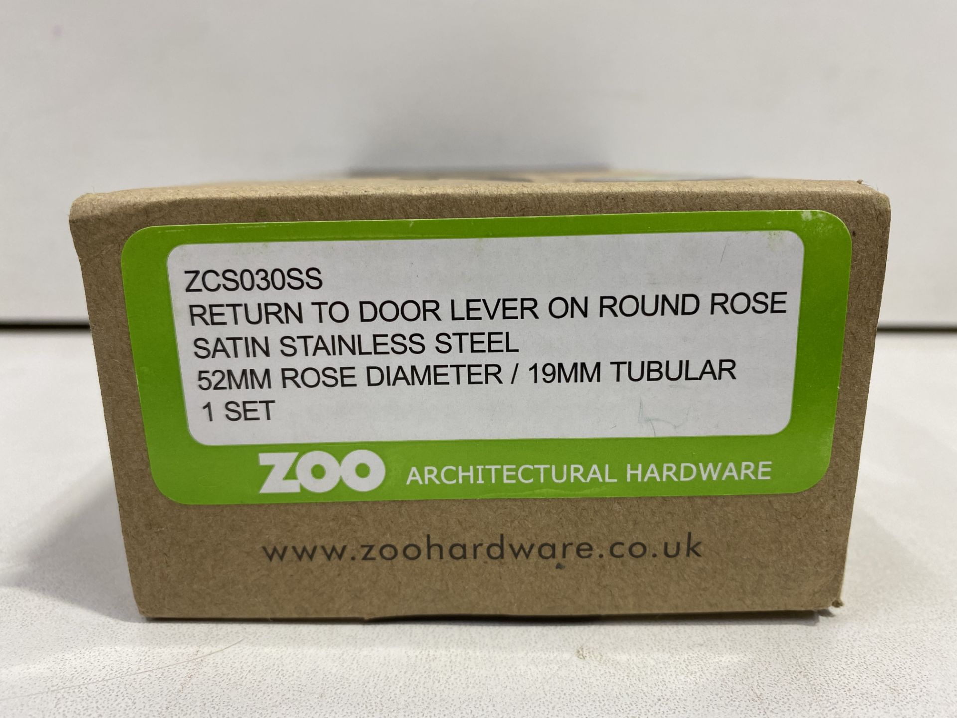 3 x Zoo Hardware ZCS030SS Return To Door Lever On Round Rose Set - Image 3 of 4
