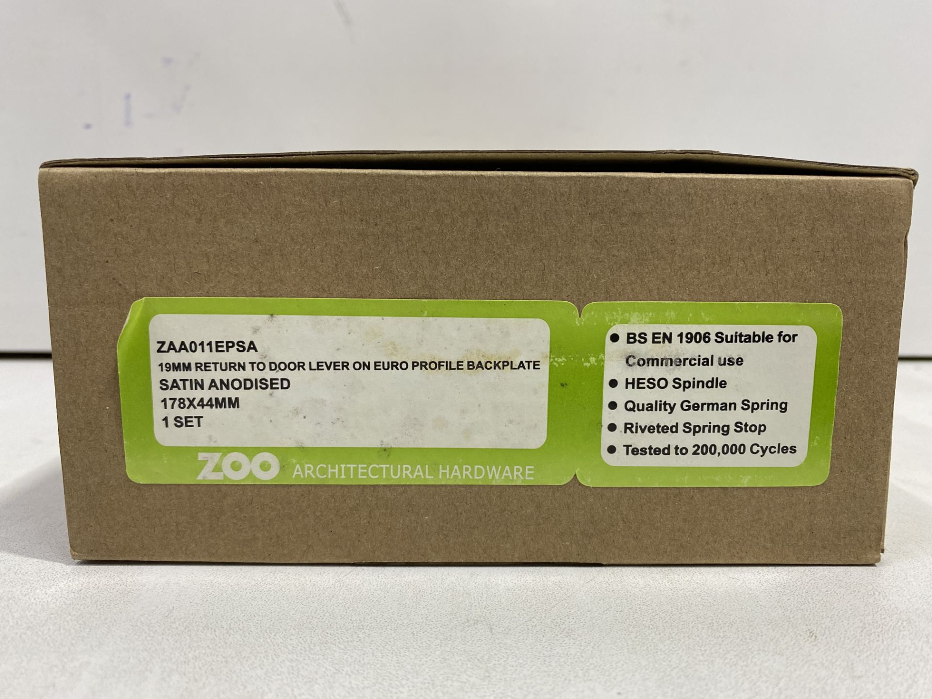 9 x Zoo Hardware ZAA011EPSA 19mm Return To Door Lever On Euro Profile Backplate - Image 3 of 4