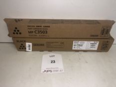 2 x Ricoh MPC3503 Black Printer Cartridges