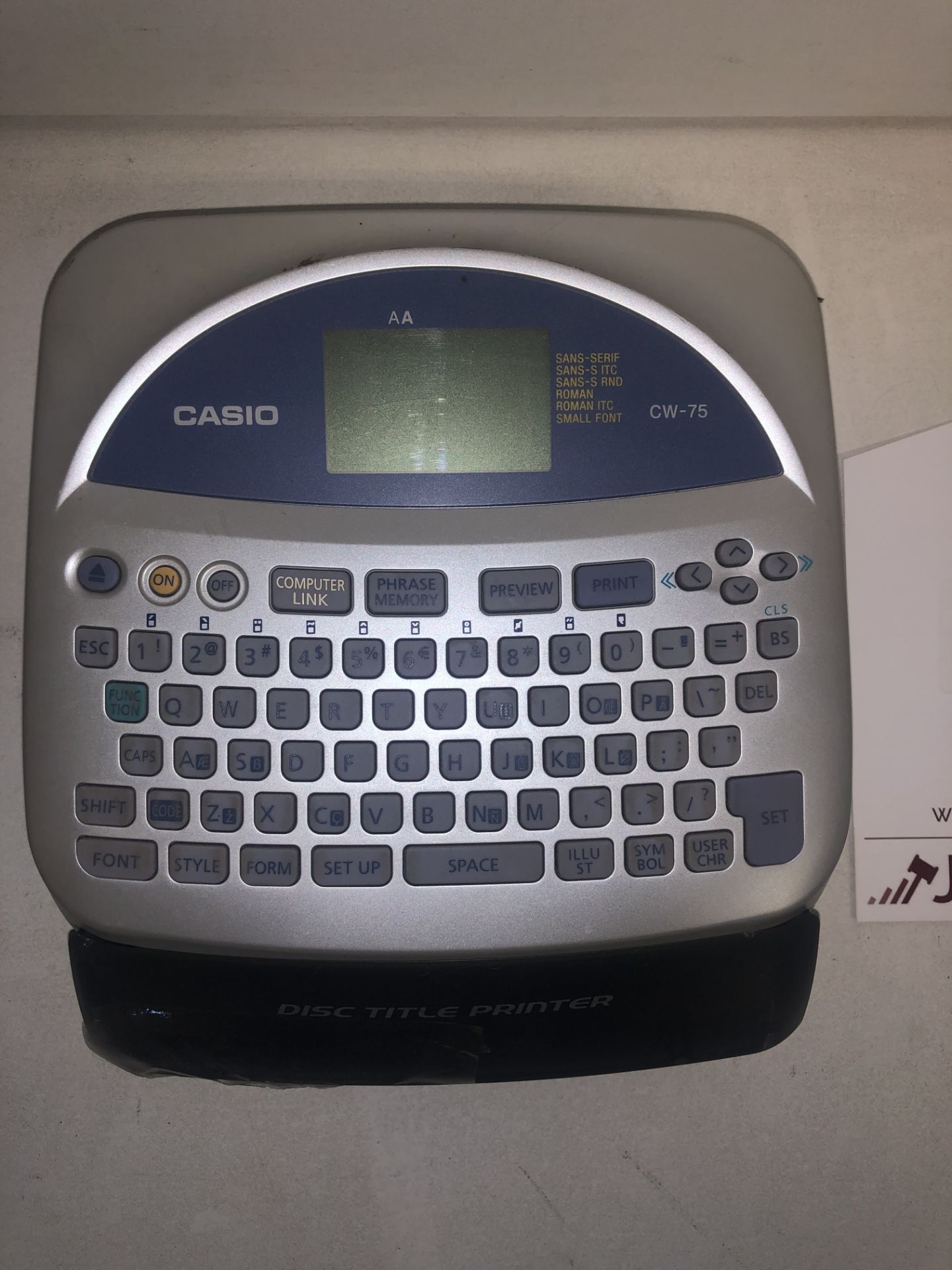 Casio CW-75 Disc Title Printer - Image 2 of 3