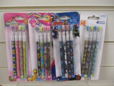 500 x Mixed Lot of Licensed Packs of 4 Pencils | Assorted Themes | Total RRP £500