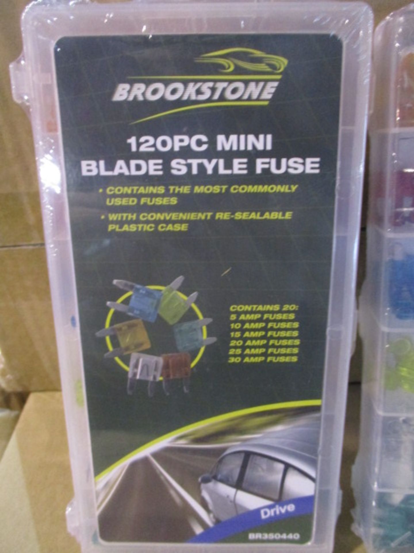 250 x Brookstone 120pc Car Fuse Set in Box | Total RRP £1,997