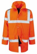 10 x Vizwear Hi Vis Padded Parka Style Coat | Similar Total RRP £250 | Orange
