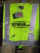 10 x Vizwear Hi Vis Padded Parka Style Coat | Similar Total RRP £250 | Yellow