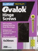 100 x Packs BNIB Ovalok Hinge Screws | 200 screws p/p