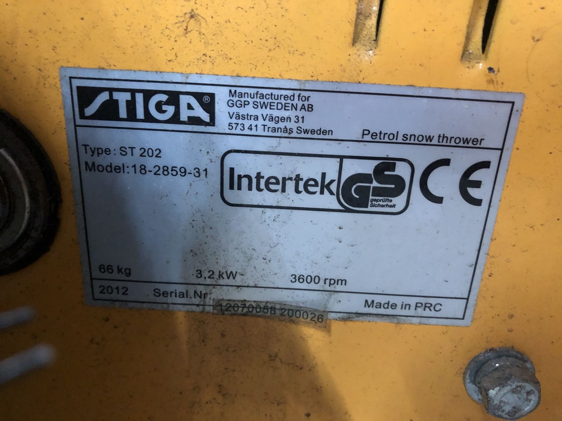 Intertek Stiga 18-2859-31 Petrol Snow Blower/Thrower w/ 182cc Engine - Image 8 of 8