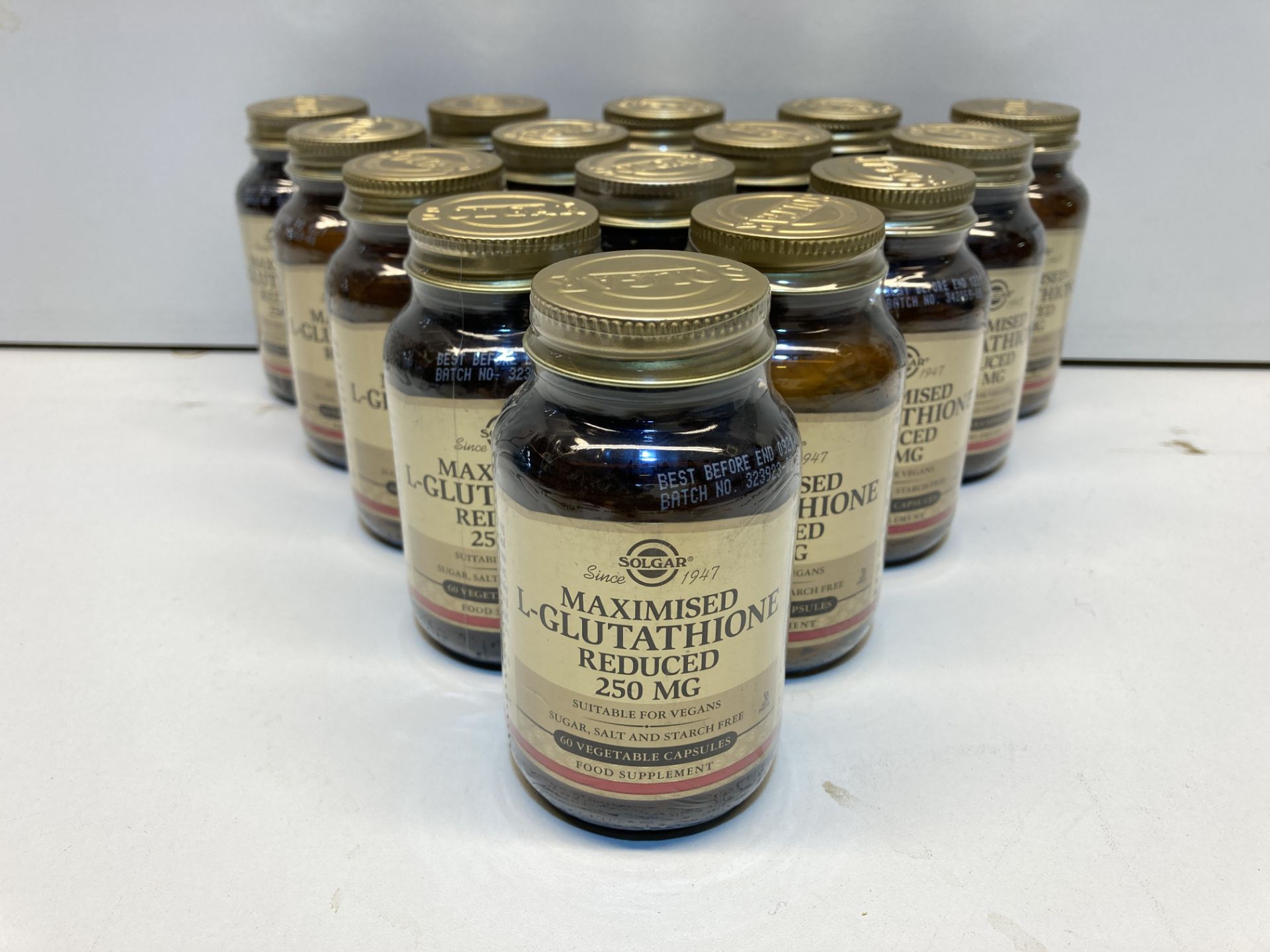 15 x Bottles of Maximised L-Glutathione Reduced 250mg Vegetable Capsules | RRP £480