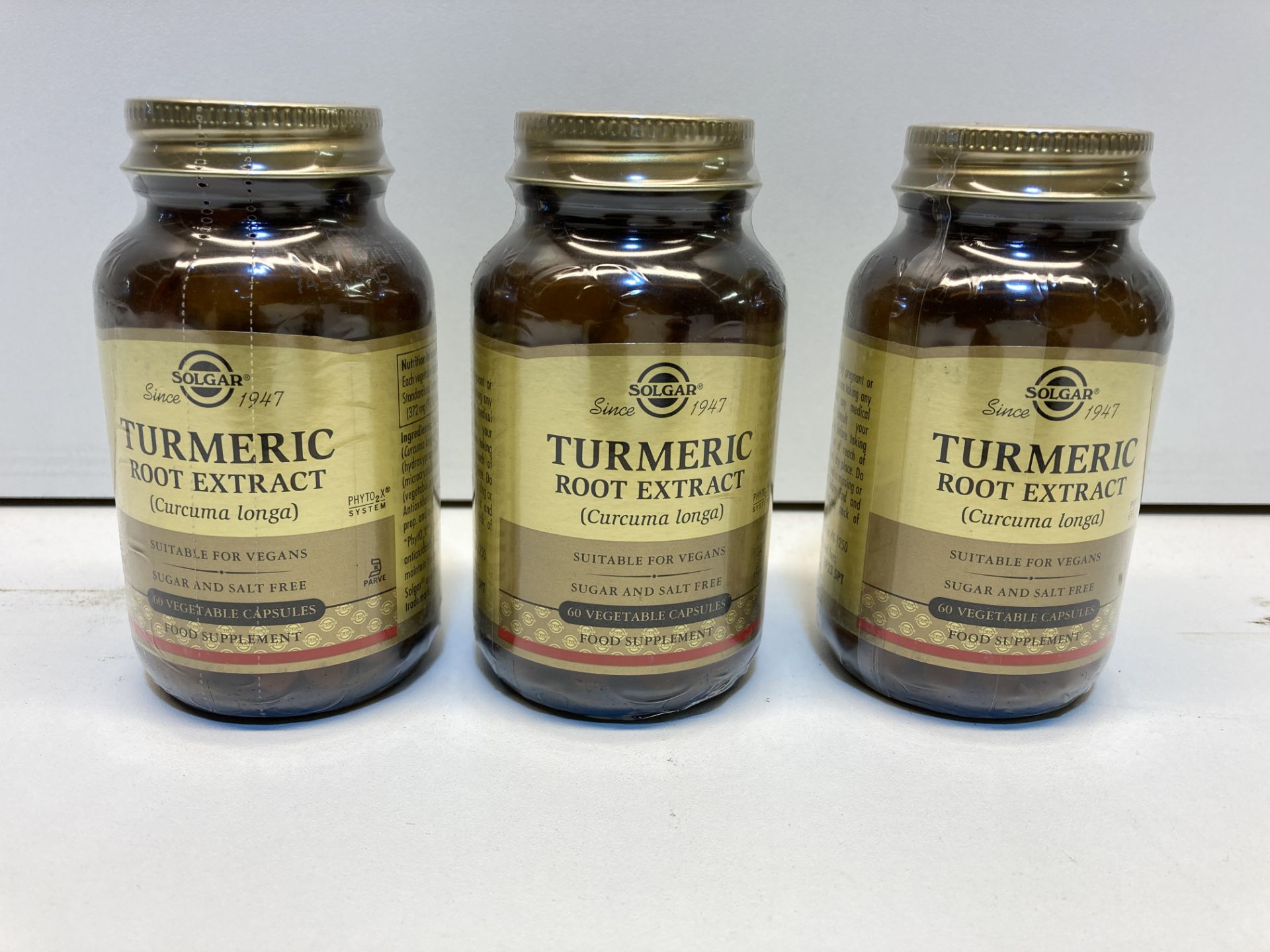 3 x Bottles of Turmeric Root Extract Vegetable Capsules