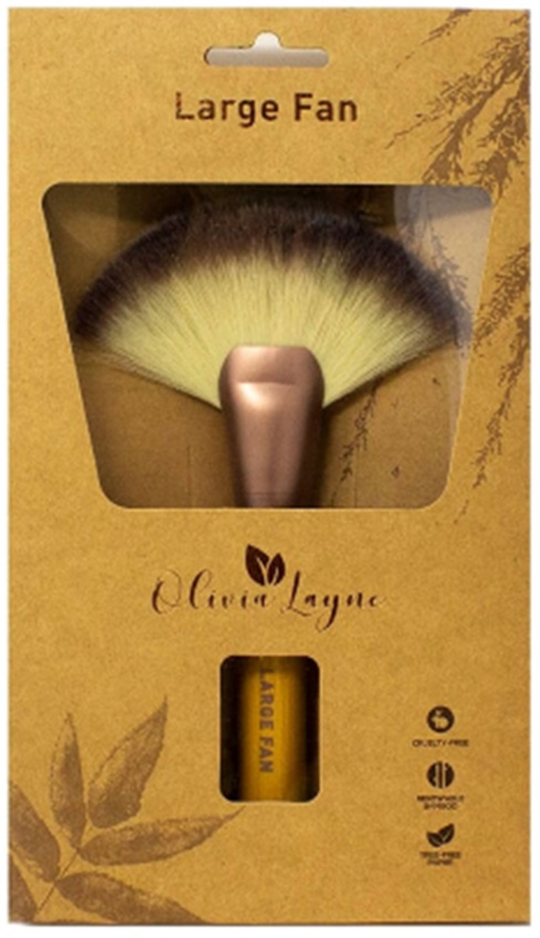 100 x Olivia Layne Large Bamboo Fan Brush | Total RRP £999